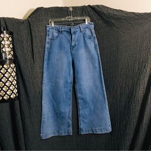 Gianni Bini Blue Wide Flared Jeans Size Large